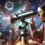 a person looking through a telescope, symbolizing the "deep dive" into data to find the most viewed Korean Stars.