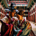 A man and a Woman wearing traditional Korean clothes in a Korean drama
