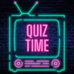 A TV made with lines with the words Quiz time on the screen.